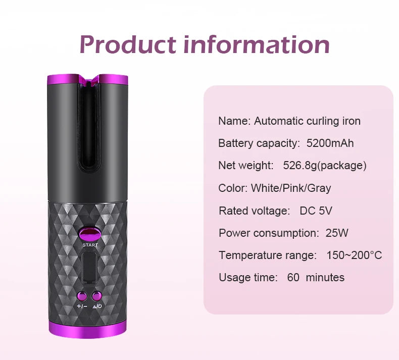 Automatic Curling Iron Cordless